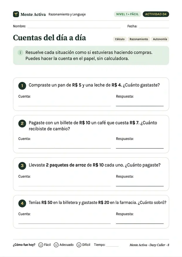Página de actividades de coordinación
